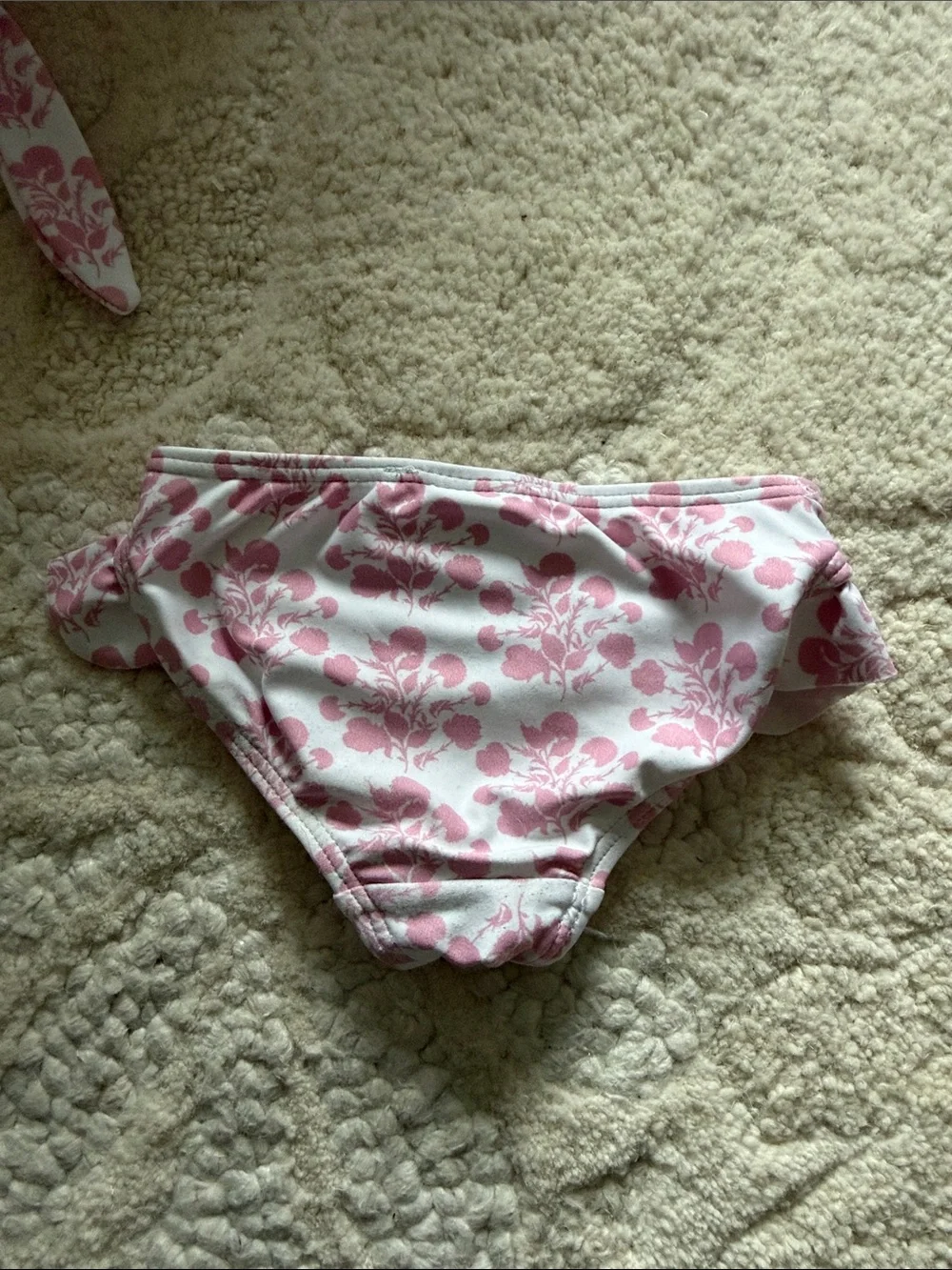Minnow Pink Floral Ruffled Bikini Bottoms Size 1